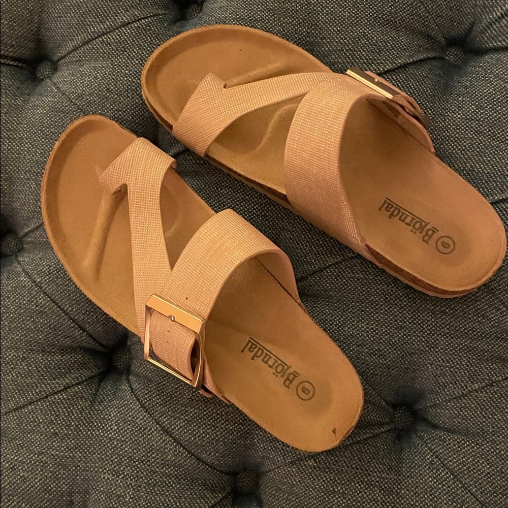 Bjorndal Blush Cross-Strap Sandals